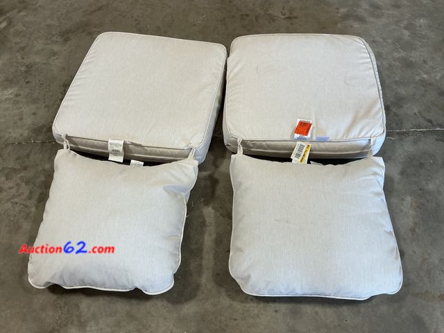 Lot 44-148m - Lot of (2) (1 Ripped) 24 in. W X 24 in. D CushionGuard Deep Seat Universal Outdoor Lounge Chair Cushion in Almond Biscotti See All Photo's E...