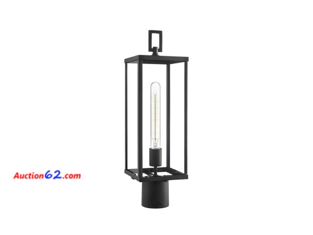 Lot 44-1117b - $95 Retail value- Porter Hills 20.67 in 1-Light Black Steel Hardwired Weather Resistant Outdoor Pier Mount Post Light, No Bulb Included 1. A...