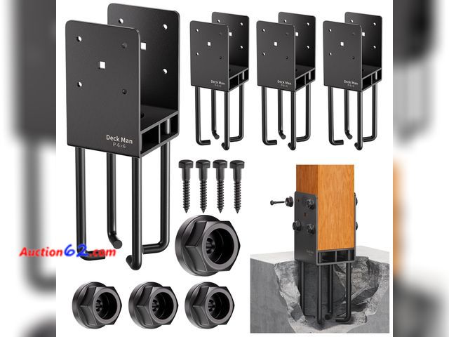 Lot 44-2763w - $179 Retail price - 4Pack Heavy-Duty Post Base Anchor Bracket for 6"x6" Wood Post (Actual Size: 5.5" x 5.5") with Air Flow Channel for Wet C...