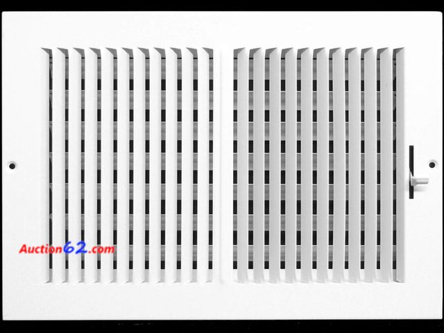 Lot 44-1663o - HVAC Premium 14" X 10" 2-Way-Vertical AIR Supply Grille - Vent Cover &amp; Diffuser - Flat Stamped Face - White [Outer Dimensions: 15.75" w ...