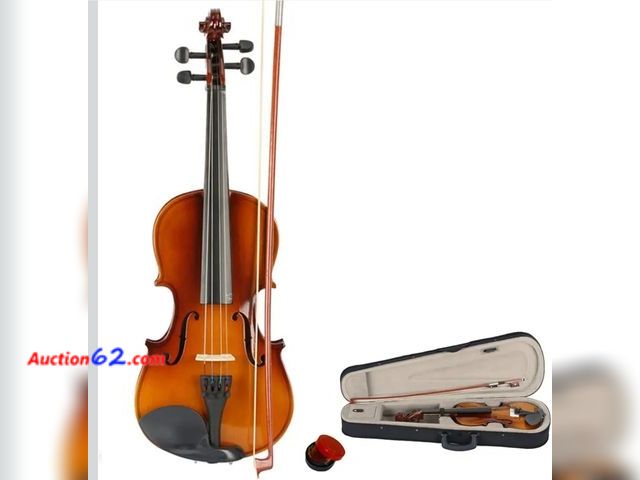 Lot 44-7431o - Ktaxon ¾ Violin for beginners, fiddle for students and enthusiasts, acoustic Voilin kit case, bow, rosin &amp; manual Appears New, A basic i...