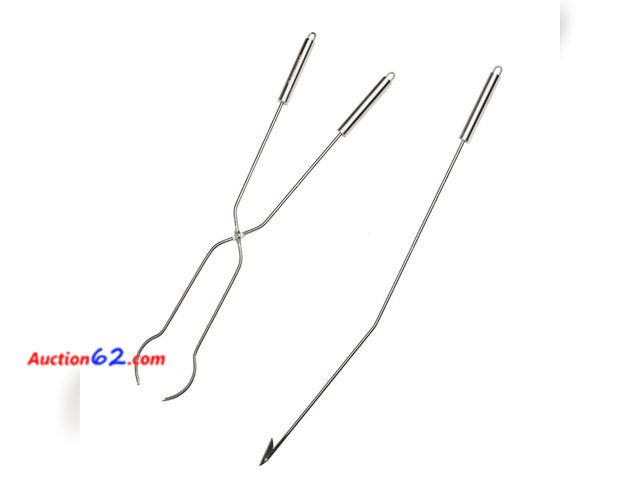 Lot 44-116f - Solo Stove Fire Pit Tools – 2-Piece Set Includes 36.5" Fire Pit Poker and 32" Wood Tongs – Stainless Steel Grabber Tools for Outdoor Campfir...