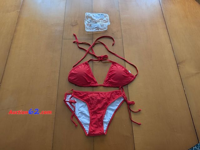 Lot 44-3065g - Size Small - Red Women's String Two Piece Bikini - Ecommerce Return - See Pictures