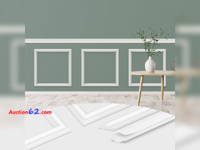 Lot 44-1644o - DODOKIE Peel and Stick Wall Molding Kit, Pre Cut Molding Wainscoting Panels for Interior Home Wall Moulding Décor Living Room Decoration, Se...