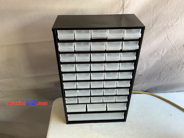 Lot 44-230m - Black Plastic Parts Organizer Cabinet with 40 Drawers See All Photo's Appears New, A basic inspection has been given to this item. Sold AS-I...
