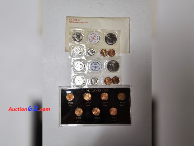 Lot 44-8375f - RARE 1982 MINT SET PRIVATELY ASSEMBLED BY THE COIN MAGAZINE COMPANYS. 1982 MINT SETS COMMAND A LARGE PREMIUM. CONTAINS BOTH P AND D COINS OF...