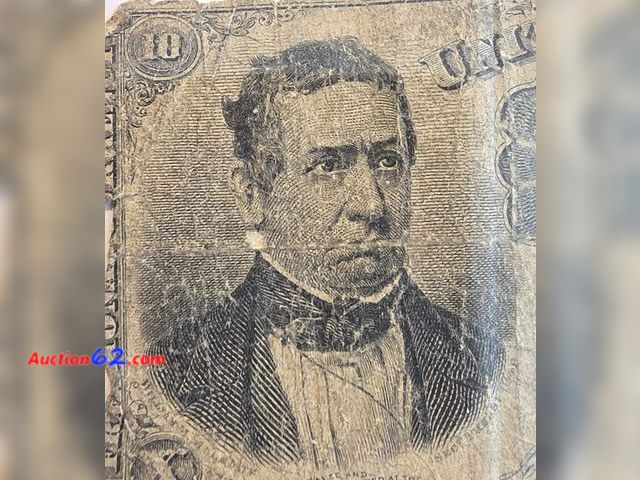 Lot 44-8355k - ***VERY RARE *** 1874 TEN (10) CENT RED SEAL U.S. FRACTIONAL CURRENCY. POST CIVIL WAR PAPER MONEY WHEN WE HAD BILLS LESS THAN A DOLLAR. THE ...