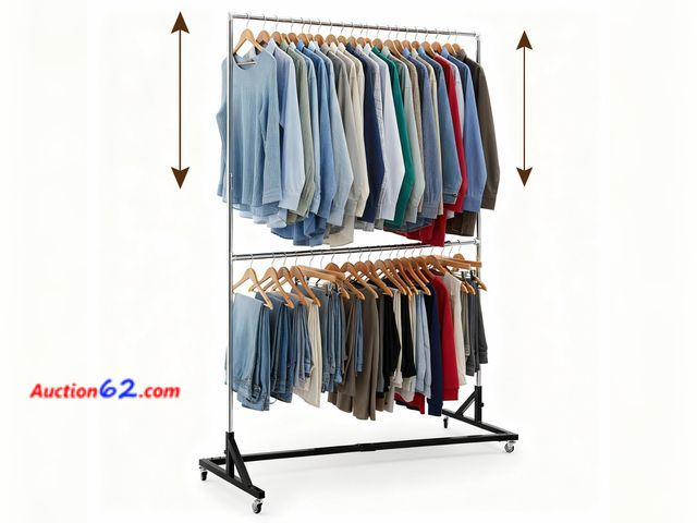 Lot 44-917 - Geelin Z Rack for Clothing Heavy Duty Z Rack Double Row Hangers with Built-in Height Extensions See All Photo's Not Tested E-Commerce Return...