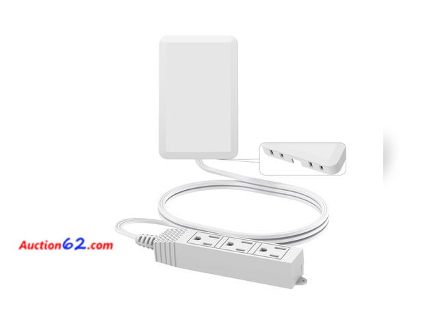 Lot 44-9132 - Lot of (3) TiFFCOFiO Flat Plug Extension Cord with Outlet Cover, 3 FT 3 Prong Extension Cord, 3 Grounded Outlets for Home and Kitchen, 13A/1...