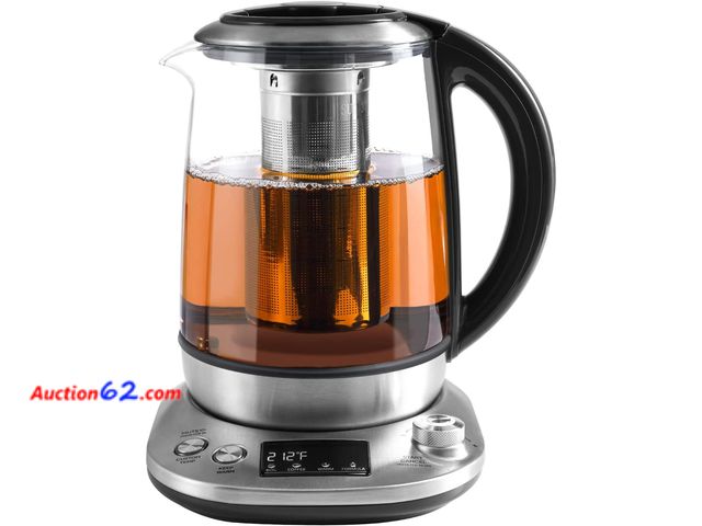 Lot 44-5707g - Mecity Electric Tea Kettle with Removable Infuser, 9 Preset Brewing Programs, Temperature Control, 2 Hours Keep Warm, Borosilicate Glass, 1....