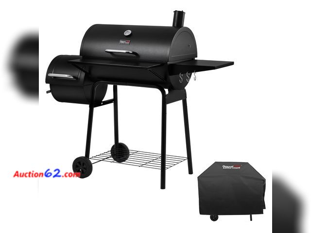 Lot 44-773a - $143.99 Retail price - Royal Gourmet CC1830SC Charcoal Grill Offset Smoker with Cover, 823 Square Inches, Black, Perfect for Backyard Cookin...