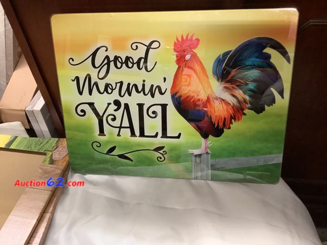 Lot 44-6006a - “Good Morning Y’all” Tempered Glass Cutting Board,  Appears New, A basic inspection has been given to this item. Sold AS-IS. See All Photo's...