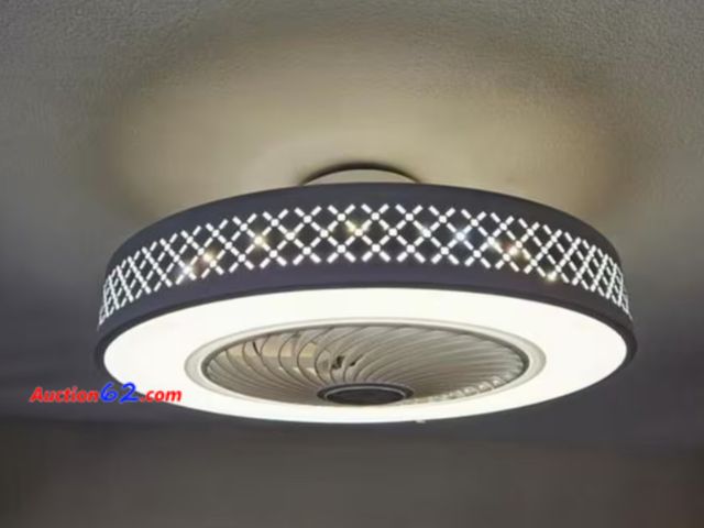 Lot 44-665g - Retail value $135- 20.4 in. Round White Indoor Integrated LED Ceiling Fan with Remote for Kids Room Bedroom Appears New, A basic inspection ...