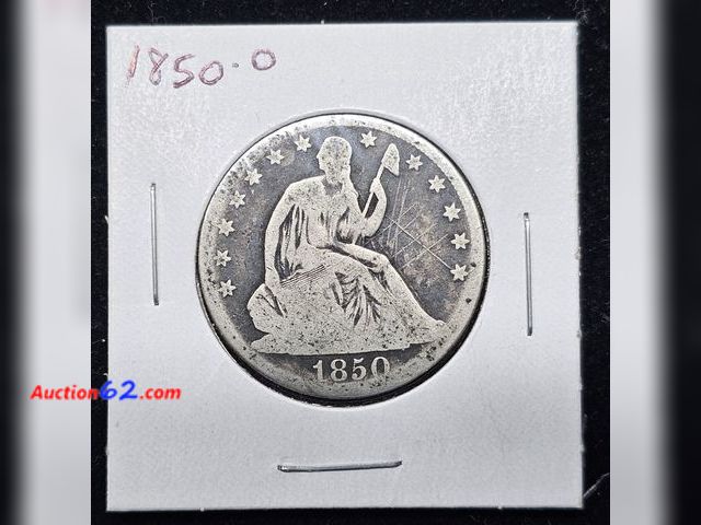 Lot 44-8344o - 1850-O SEATED LIBERTY 90% SILVER HALF DOLLAR. MINTED IN NEW ORLEANS.-NT