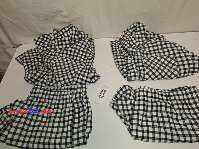Lot 44-7008g - Lot of (2) auden flannel pajama set includes long-sleeve shirt and shorts, size XL  Appears New, A basic inspection has been given to this i...