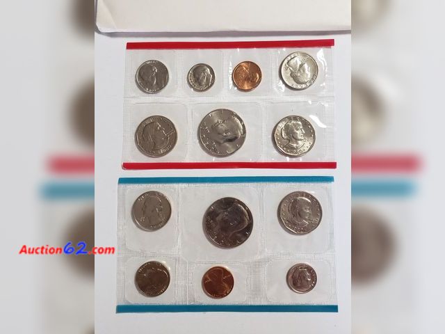 Lot 44-8514g - 1980 MINT SET W/SUSAN B. ANTHONY DOLLARS, KENNEDY HALVES, WASHINGTON QUARTERS, ROOSEVELT DIMES, JEFFERSON NICKELS AND LINCOLN CENTS IN ORIGI...