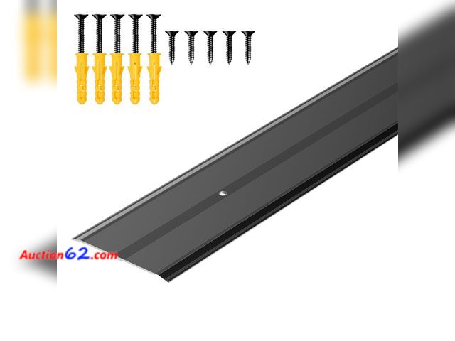 Lot 44-757w - Raytano 48"L×2.4"W ×0.1"H Flat Profile Aluminum Floor Transition Strip, Metal Door Threshold for Carpet Wood Tile Vinyl Flooring Gaps, Indoo...