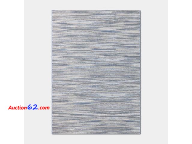 Lot 44-191 - Threshold Blue &amp; White Striped Area Rug 5x7 See All Photo's Appears New, A basic inspection has been given to this item. Sold AS-IS.