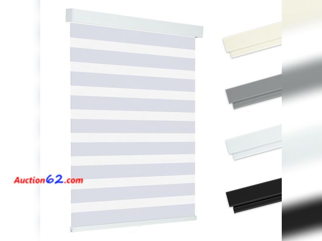 Lot 44-2547w - $83.99 Retail price - Allesin zen Cordless Zebra Blinds 46" W x 48" H White, Dual Layer Day and Night Shades, Room Darkening Blackout &amp; ...