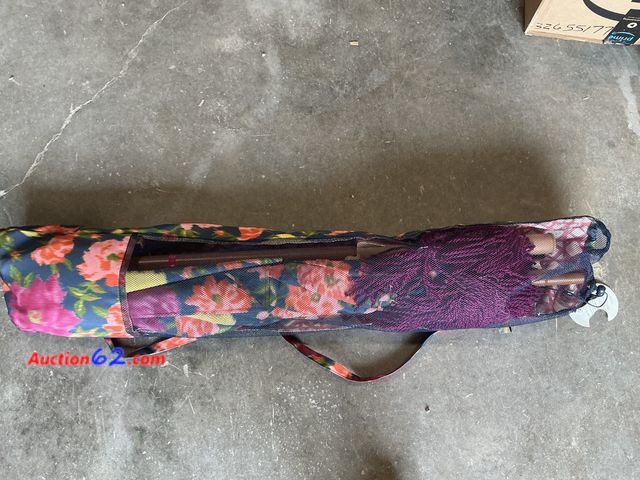 Lot 44-119f - Floral Print Umbrella with Purple Tassel Carrying Case See All Photo's Appears New, A basic inspection has been given to this item. Sold AS-...