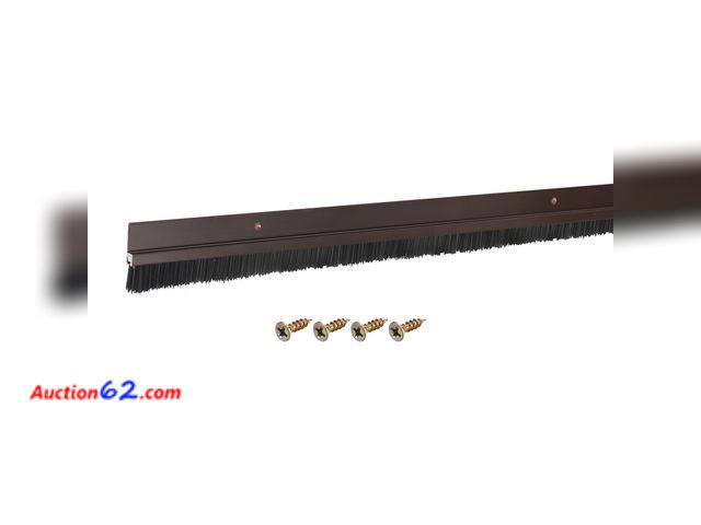 Lot 44-134o - uxcell Door Brush Bottom Sweep H-Shape Aluminum Alloy Base with 0.6-inch PP Brush for Home, Industrial (35-inch L, Brown) Appears New, A bas...