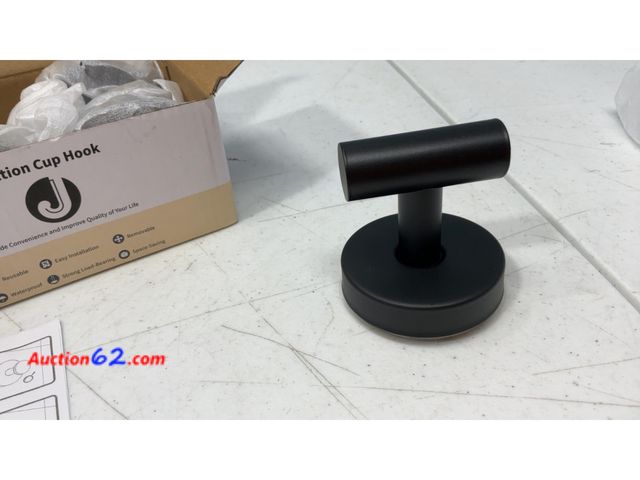Lot 44-2563e - Black Suction Cup Hook for Bathroom or Kitchen Appears New, A basic inspection has been given to this item. Sold AS-IS. Not Tested See All P...
