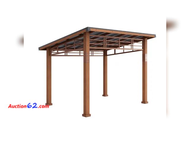 Lot 44-4129t - Retail of $1299- (Missing Box A) Chandler Wood Frame Hardtop Gazebo- Otherwise New- SEE PHOTOS for contents of missing box E-Commerce Return...