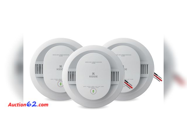 Lot 44-1942a - $179.97 Retail price - Kidde Smoke and Carbon Monoxide Detector, Hardwired with AA Battery Backup, LED Status Lights, Interconnected, 85 dB ...