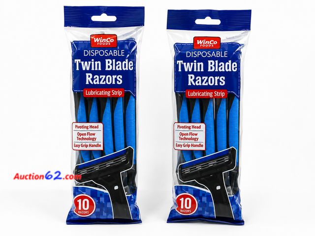 Lot 44-6215m - 2 packs of 10 Disposable Twin Blade Razors, Lubricating Strip. Appears New, A basic inspection has been given to this item. Sold AS-IS. See ...