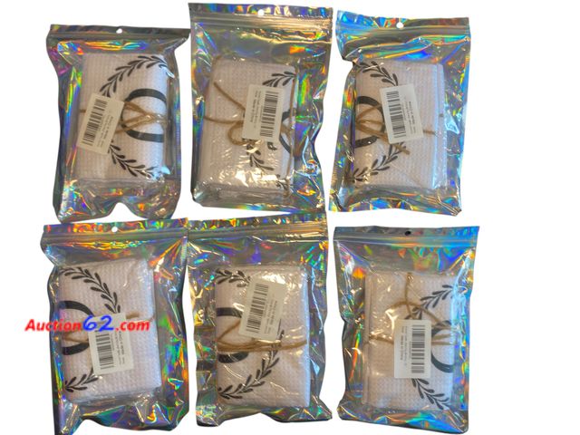 Lot 44-9133j - Lot of (6) 17” X 23” Monogrammed Hand Towels Name Ini-tial Letter Q Appears New, A basic inspection has been given to this item. Sold AS-IS.