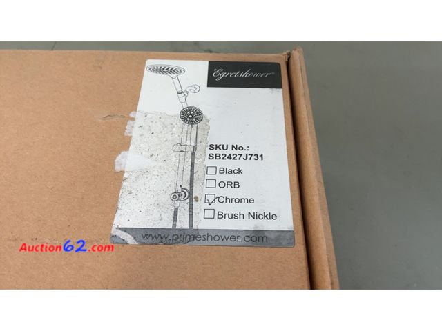 Lot 44-1551o - Egretshower Chrome Shower System SB2427J731 See All Photo's Not Tested Appears New, A basic inspection has been given to this item. Sold AS-...