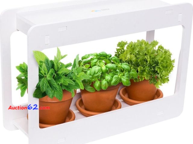 Lot 44-3000f - Lot of 2 Gardens - Mindful Design LED Indoor Herb Garden, Plant Growth Lamp - White - New - See Pictures Never opened, Factory Sealed