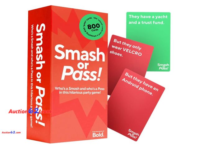 Lot 44-9069i - Bold. Smash or Pass: The Hilarious Game Night Adult Card Game - 3-20 Players Appears New, A basic inspection has been given to this item. So...