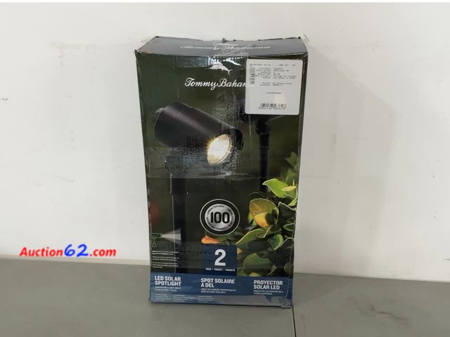 Lot 44-1509j - Tommy Bahama Smart Focus 100/60 Lumen Spot Light with Remote Solar Panel 2 Pack Not Tested See All Photo's E-Commerce Return, A basic inspec...