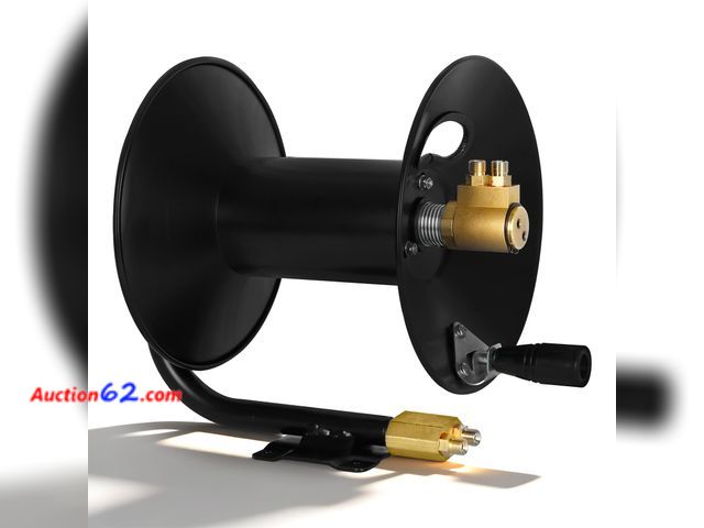 Lot 44-1696e - $104.49 Retail price - Manual Twin Welding Hose Reel, Heavy Duty Steel Hand Crank Retractable Reel for 1/4" ID 100ft Oxygen Acetylene Hose, ...
