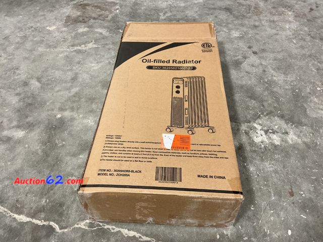Lot 44-123j - Oil-filled Radiator Heater ZOH205A E-Commerce Return, A basic inspection has been given to this item. Sold AS-IS. Not Tested Missing Hardwar...