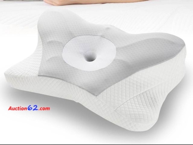Lot 44-1908e - Cervical Pillow with Contoured Memory Foam Cover for Side and Stomach Sleepers Appears New, A basic inspection has been given to this item. ...