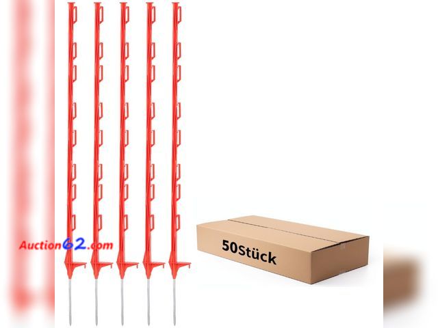 Lot 44-1511o - $119.99 Retail price - FENSMILE Electric Fence Posts with Clips, Pack of 50, 48Inch Temporary Plastic Step-in Fence Post for Garden and Farm...