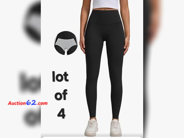Lot 44-6754p - Lot of 4 Size Small NVIEUM Workout Leggings for Women Butt Lifting Tummy Control High Waist Gym Yoga Compression Pants Appears New, A basic ...