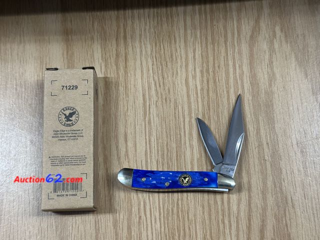 Lot 44-6176a - Eagle edge 2 blade peanut knife purplish color handle 440 stainless steel approximately 3 in long. #71229. Appears New, A basic inspection h...