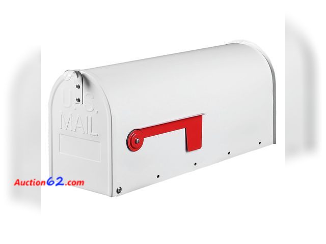 Lot 44-1653w - BlissBoard White Mailboxes for Outside Post Mount, Galvanized Steel Metal Mailbox, Standard Size, 20 x 8.7 x 6.7 Inches Not Tested See All P...