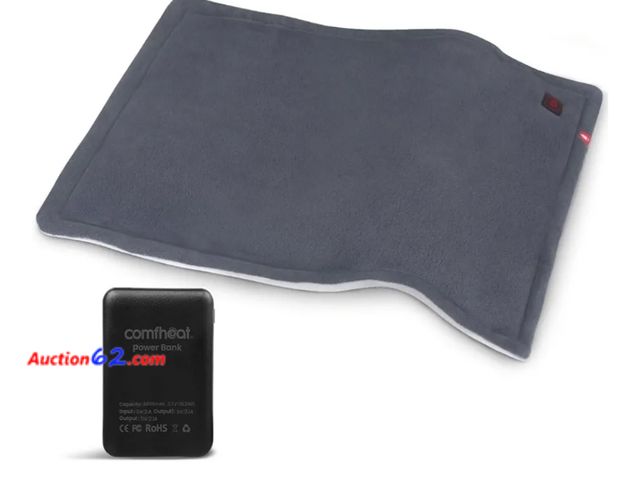 Lot 44-6627p - Portable Heating Pad with 5000mAh Battery, 1.7LB Weighted Heat Pad Rechargeable for 1-3H Warmth Outdoor Travel, 3 Heat Settings, 12" x 16", ...