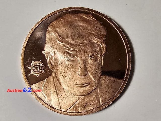Lot 44-8328k - ONE OUNCE AVDP .999 FINE PURE COPPER TRUMP ROUND. - NT
