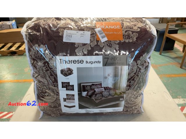 Lot 44-1520m - Therese Burgundy 7 Piece Comforter Set See All Photo's Not Tested Appears New, A basic inspection has been given to this item. Sold AS-IS.