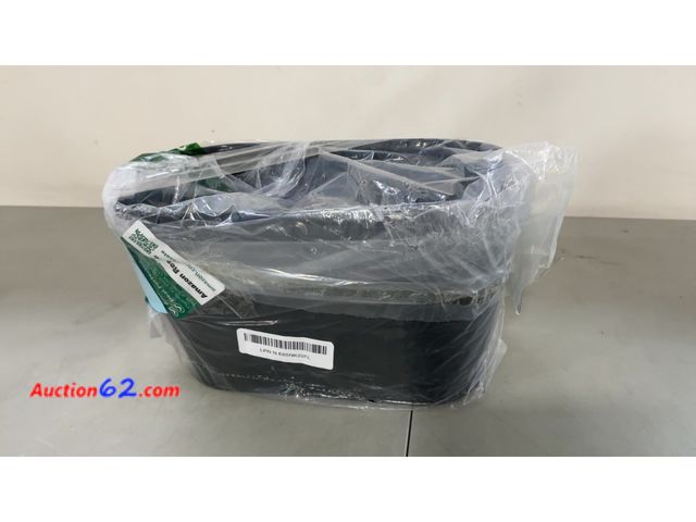 Lot 44-1671e - Black Oval Stock Tank Planters with hanging hooks E-Commerce Return, A basic inspection has been given to this item. Sold AS-IS. See All Pho...