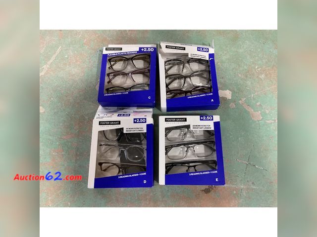 Lot 44-819f - Foster Grant Reading Glasses +2.50 - Flexible Plastic Readers, Scratch Resistant Lenses, Includes Case Not Tested E-Commerce Return, A basic...