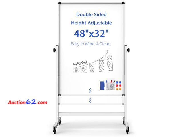 Lot 44-235 - $128.98 Retail price - Rolling Whiteboard on Wheels, Double-Sided Magnetic Dry Erase Board with Stand, Mobile White Board for Office, Classr...