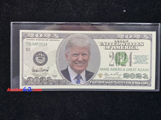 Lot 44-8317o - 2024 TRUMP NOTE. "MAKE AMERICA GREAT AGAIN!"-T