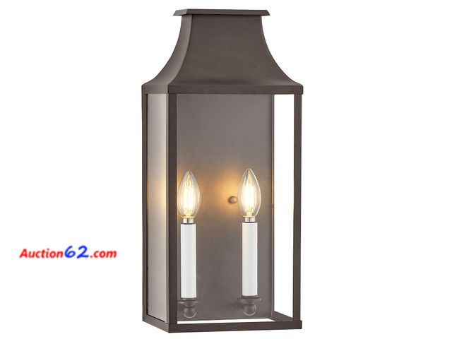 Lot 44-149o - $93.99 Retail price - 18"Medium Classic Outdoor Wall Lantern Light For House Exterior,Handcrafted Old Rust Metal Cage Mounted Pocket Wall Sc...