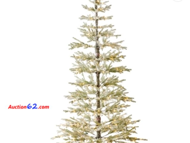 Lot 44-6970w - 6ft Green Pre-Lit Sparse Flocked Christmas Tree w/ 2-in-1 LEDs, Cordless Connection Warm White and Multicolor Lights Appears New, A basic in...